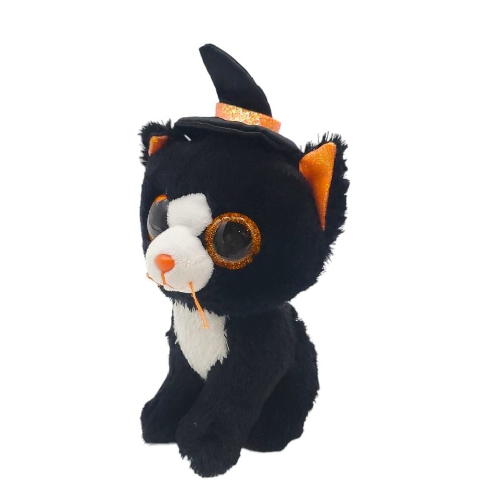11" TY‎ Beanie Boos Plush Bean Filled Witchie Black Cat Halloween Toy Animal C32